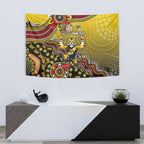 Personalized Richmond Tigers  Football Mascot Tapestry Aboriginal Dot Art Style Vibrant Indigenous Pattern Design