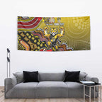 Personalized Richmond Tigers  Football Mascot Tapestry Aboriginal Dot Art Style Vibrant Indigenous Pattern Design