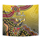 Personalized Richmond Tigers  Football Mascot Tapestry Aboriginal Dot Art Style Vibrant Indigenous Pattern Design