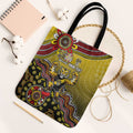 Personalized Richmond Tigers  Football Mascot Tote Bag Aboriginal Dot Art Style Vibrant Indigenous Pattern Design