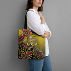 Personalized Richmond Tigers  Football Mascot Tote Bag Aboriginal Dot Art Style Vibrant Indigenous Pattern Design