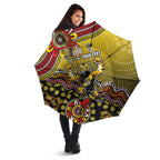 Personalized Richmond Tigers  Football Mascot Umbrella Aboriginal Dot Art Style Vibrant Indigenous Pattern Design