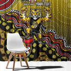 Personalized Richmond Tigers  Football Mascot Window Curtain Aboriginal Dot Art Style Vibrant Indigenous Pattern Design
