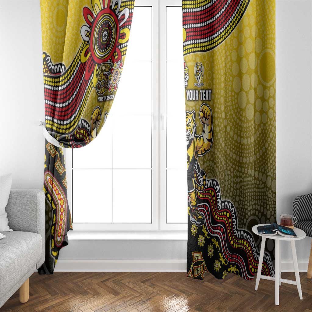 Personalized Richmond Tigers  Football Mascot Window Curtain Aboriginal Dot Art Style Vibrant Indigenous Pattern Design