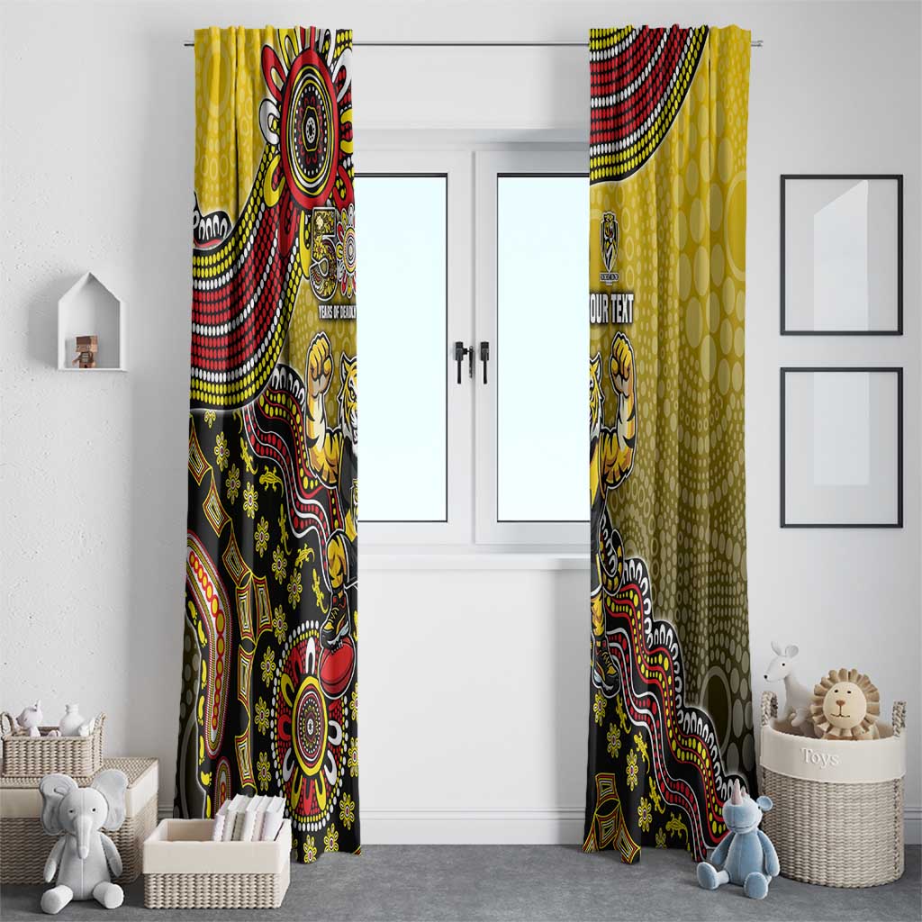 Personalized Richmond Tigers  Football Mascot Window Curtain Aboriginal Dot Art Style Vibrant Indigenous Pattern Design