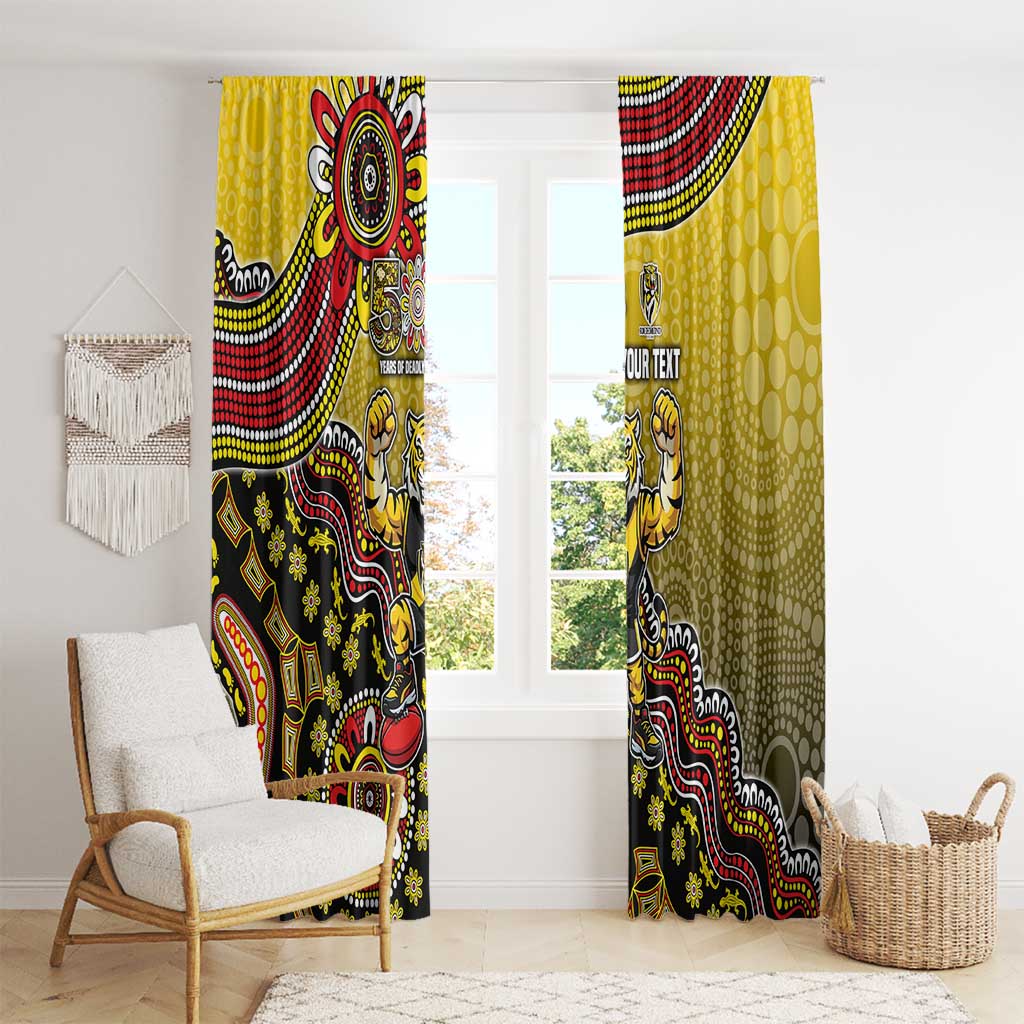 Personalized Richmond Tigers  Football Mascot Window Curtain Aboriginal Dot Art Style Vibrant Indigenous Pattern Design