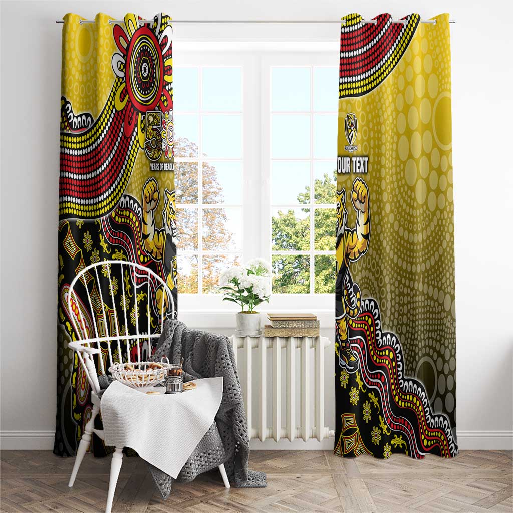 Personalized Richmond Tigers  Football Mascot Window Curtain Aboriginal Dot Art Style Vibrant Indigenous Pattern Design