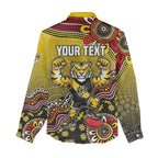 Personalized Richmond Tigers  Football Mascot Women Casual Shirt Aboriginal Dot Art Style Vibrant Indigenous Pattern Design