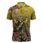 Personalized Richmond Tigers  Football Mascot Zipper Polo Shirt Aboriginal Dot Art Style Vibrant Indigenous Pattern Design