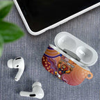 Personalized Brisbane Lions Football Mascot AirPods Case Aboriginal Dot Art Style Vibrant Indigenous Pattern Design