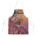 Personalized Brisbane Lions Football Mascot Apron Aboriginal Dot Art Style Vibrant Indigenous Pattern Design