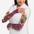 Personalized Brisbane Lions Football Mascot Arm Sleeves Aboriginal Dot Art Style Vibrant Indigenous Pattern Design