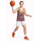 Personalized Brisbane Lions Football Mascot Basketball Jersey Aboriginal Dot Art Style Vibrant Indigenous Pattern Design