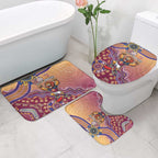 Personalized Brisbane Lions Football Mascot Bathroom Set Aboriginal Dot Art Style Vibrant Indigenous Pattern Design