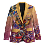 Personalized Brisbane Lions Football Mascot Blazer Aboriginal Dot Art Style Vibrant Indigenous Pattern Design