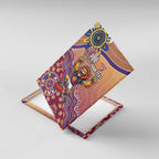 Personalized Brisbane Lions Football Mascot Canvas Wall Art Aboriginal Dot Art Style Vibrant Indigenous Pattern Design