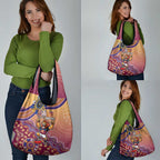 Personalized Brisbane Lions Football Mascot Grocery Bag Aboriginal Dot Art Style Vibrant Indigenous Pattern Design