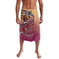 Personalized Brisbane Lions Football Mascot Lavalava Aboriginal Dot Art Style Vibrant Indigenous Pattern Design