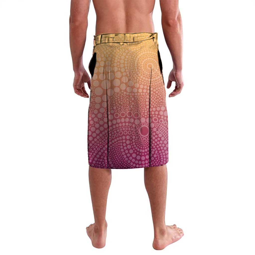 Personalized Brisbane Lions Football Mascot Lavalava Aboriginal Dot Art Style Vibrant Indigenous Pattern Design