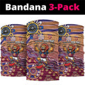 Personalized Brisbane Lions Football Mascot Neck Gaiter Aboriginal Dot Art Style Vibrant Indigenous Pattern Design
