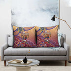 Personalized Brisbane Lions Football Mascot Pillow Cover Aboriginal Dot Art Style Vibrant Indigenous Pattern Design