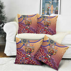 Personalized Brisbane Lions Football Mascot Pillow Cover Aboriginal Dot Art Style Vibrant Indigenous Pattern Design