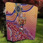 Personalized Brisbane Lions Football Mascot Quilt Aboriginal Dot Art Style Vibrant Indigenous Pattern Design