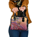 Personalized Brisbane Lions Football Mascot Shoulder Handbag Aboriginal Dot Art Style Vibrant Indigenous Pattern Design