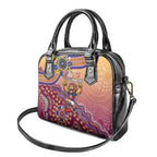 Personalized Brisbane Lions Football Mascot Shoulder Handbag Aboriginal Dot Art Style Vibrant Indigenous Pattern Design