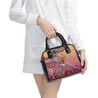 Personalized Brisbane Lions Football Mascot Shoulder Handbag Aboriginal Dot Art Style Vibrant Indigenous Pattern Design