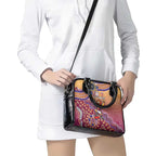 Personalized Brisbane Lions Football Mascot Shoulder Handbag Aboriginal Dot Art Style Vibrant Indigenous Pattern Design