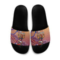 Personalized Brisbane Lions Football Mascot Slide Sandals Aboriginal Dot Art Style Vibrant Indigenous Pattern Design