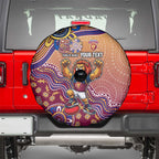 Personalized Brisbane Lions Football Mascot Spare Tire Cover Aboriginal Dot Art Style Vibrant Indigenous Pattern Design
