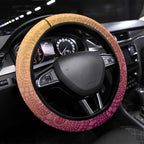 Brisbane Lions Football Mascot Steering Wheel Cover Aboriginal Dot Art Style Vibrant Indigenous Pattern Design
