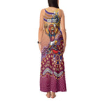 Personalized Brisbane Lions Football Mascot Tank Maxi Dress Aboriginal Dot Art Style Vibrant Indigenous Pattern Design