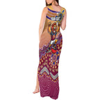 Personalized Brisbane Lions Football Mascot Tank Maxi Dress Aboriginal Dot Art Style Vibrant Indigenous Pattern Design