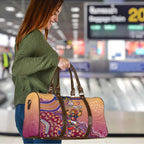 Personalized Brisbane Lions Football Mascot Travel Bag Aboriginal Dot Art Style Vibrant Indigenous Pattern Design