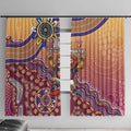 Personalized Brisbane Lions Football Mascot Window Curtain Aboriginal Dot Art Style Vibrant Indigenous Pattern Design