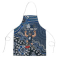 Personalized Carlton Blues Football Mascot Apron Aboriginal Dot Art Style Vibrant Indigenous Pattern Design