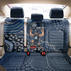 Personalized Carlton Blues Football Mascot Back Car Seat Cover Aboriginal Dot Art Style Vibrant Indigenous Pattern Design
