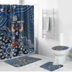 Personalized Carlton Blues Football Mascot Bathroom Set Aboriginal Dot Art Style Vibrant Indigenous Pattern Design