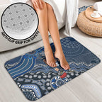 Personalized Carlton Blues Football Mascot Bathroom Set Aboriginal Dot Art Style Vibrant Indigenous Pattern Design