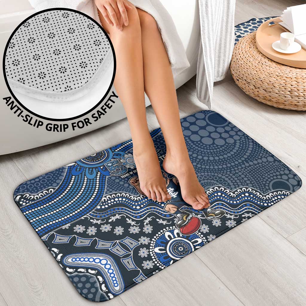Personalized Carlton Blues Football Mascot Bathroom Set Aboriginal Dot Art Style Vibrant Indigenous Pattern Design