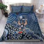 Personalized Carlton Blues Football Mascot Bedding Set Aboriginal Dot Art Style Vibrant Indigenous Pattern Design