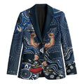 Personalized Carlton Blues Football Mascot Blazer Aboriginal Dot Art Style Vibrant Indigenous Pattern Design