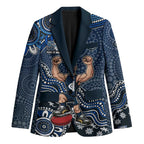Personalized Carlton Blues Football Mascot Blazer Aboriginal Dot Art Style Vibrant Indigenous Pattern Design