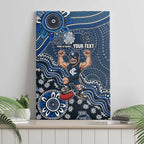 Personalized Carlton Blues Football Mascot Canvas Wall Art Aboriginal Dot Art Style Vibrant Indigenous Pattern Design
