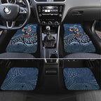 Personalized Carlton Blues Football Mascot Car Mats Aboriginal Dot Art Style Vibrant Indigenous Pattern Design