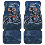 Personalized Carlton Blues Football Mascot Car Mats Aboriginal Dot Art Style Vibrant Indigenous Pattern Design