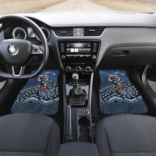 Personalized Carlton Blues Football Mascot Car Mats Aboriginal Dot Art Style Vibrant Indigenous Pattern Design